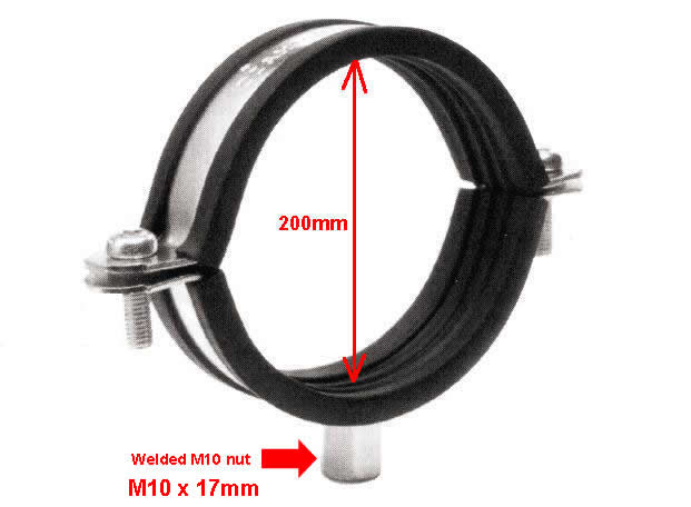 200mm Rigid Duct Mount with Rubber Insert   -19.465-KERDN.com