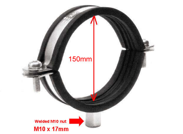 150mm Rigid Duct Mount with Rubber Insert  -19.460-KERDN.com